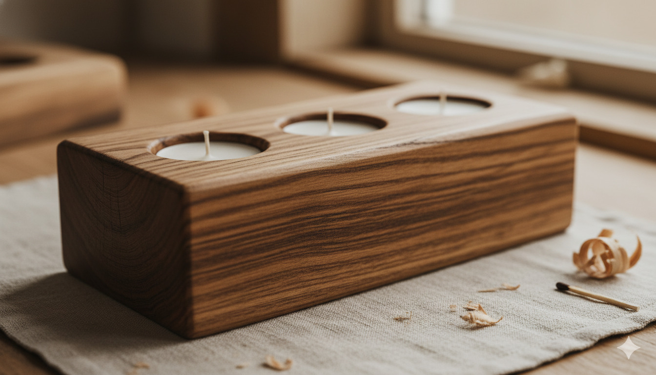 Puinen kynttiläteline